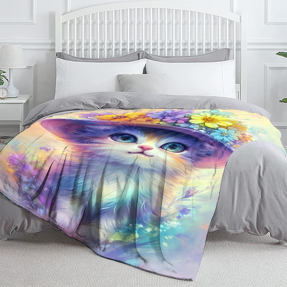 Anime Cute Cartoon Flannel Thin Blanket Bedroom Blanket, Iving Room,sofa Blanket,student Office Nap,camping Trip,children's Gift