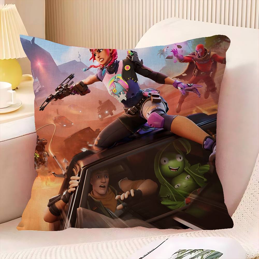 Cartoon Video Game F-Fortnites Cushion Cover Inches Farmhouse Decor Home Throw Pillow Covers For Couch Decorations