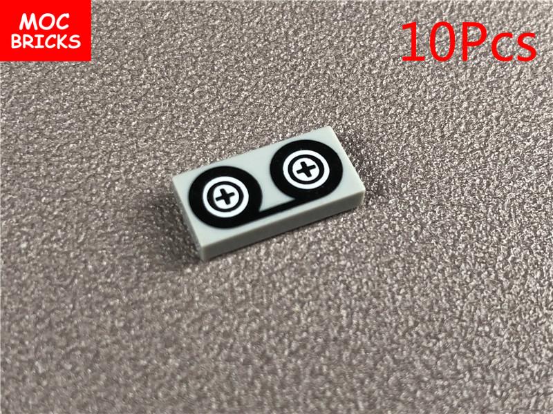 MOC Bricks DIY Printed Tile 1x1 1x2 2x2 2x3 1x4 Solar Panel Gauge Map Compass Assembled Building Block Accessories Kids Toy Gift