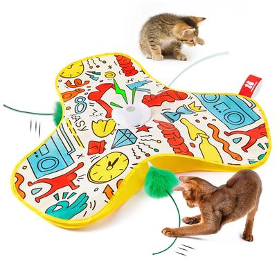 Interaktives Katzenspielzeug Wiederaufladbar Berührungsempfindlich Verstecken und Suchen Kätzchen-Zerrspielzeug Jagdinstinkte Bewegung für Katzen Angelrute Feder-Spielzeug