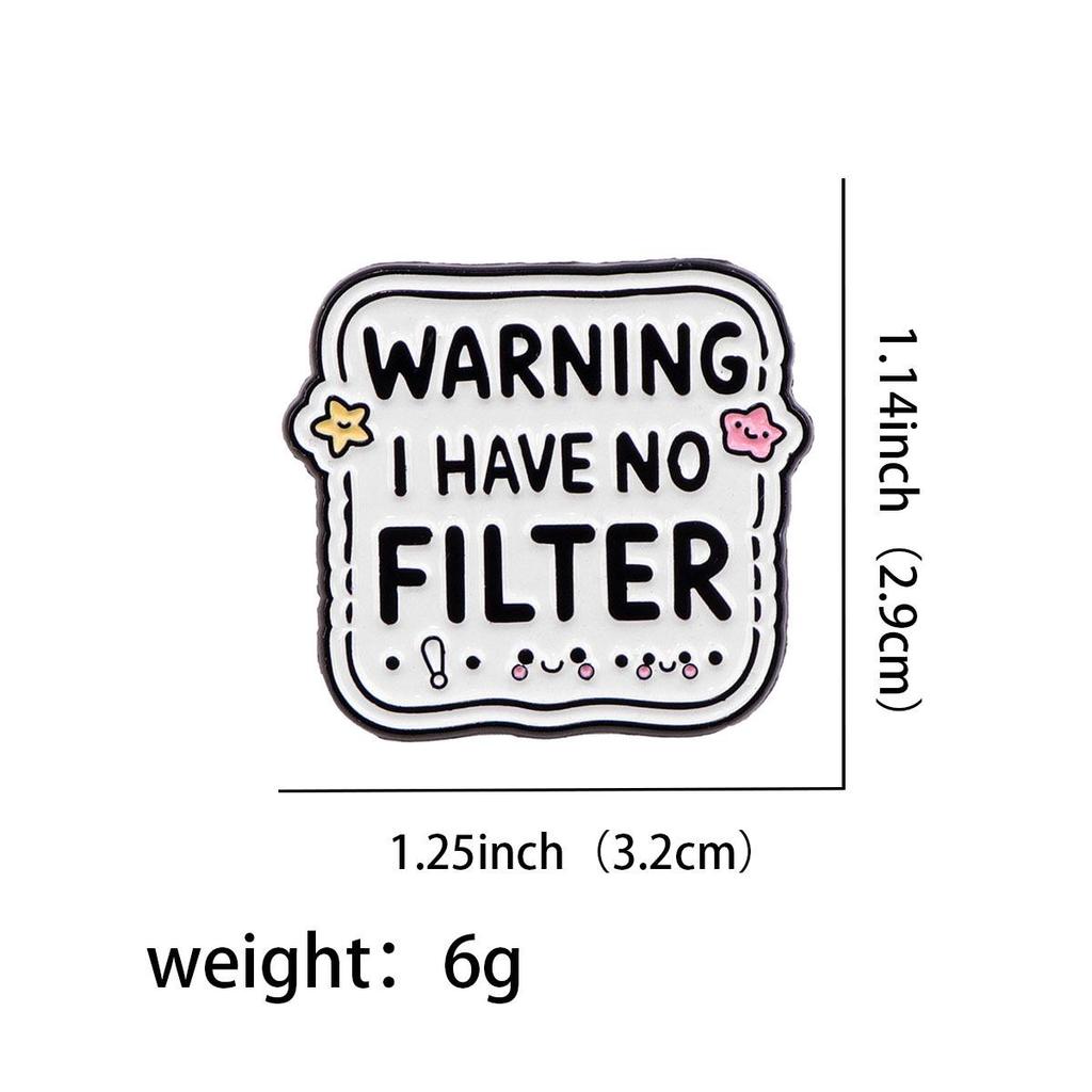 Motivational Cartoon Medal: Creative Metal Brooch with English Lettering for Clothing Accessories