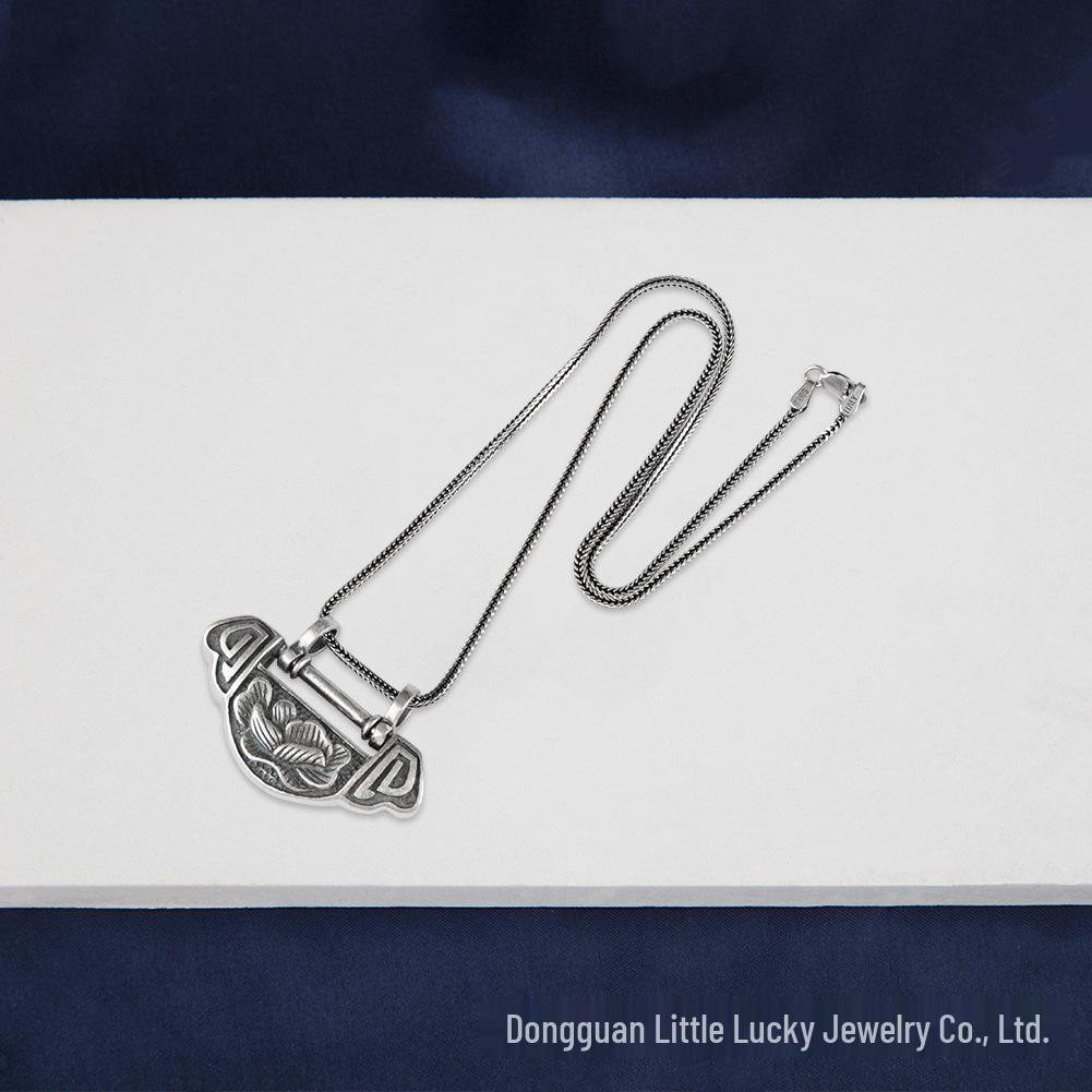 Handmade S925 Silver Lotus Pendant by Jade Angel: Ethnic Style with Niche Design.