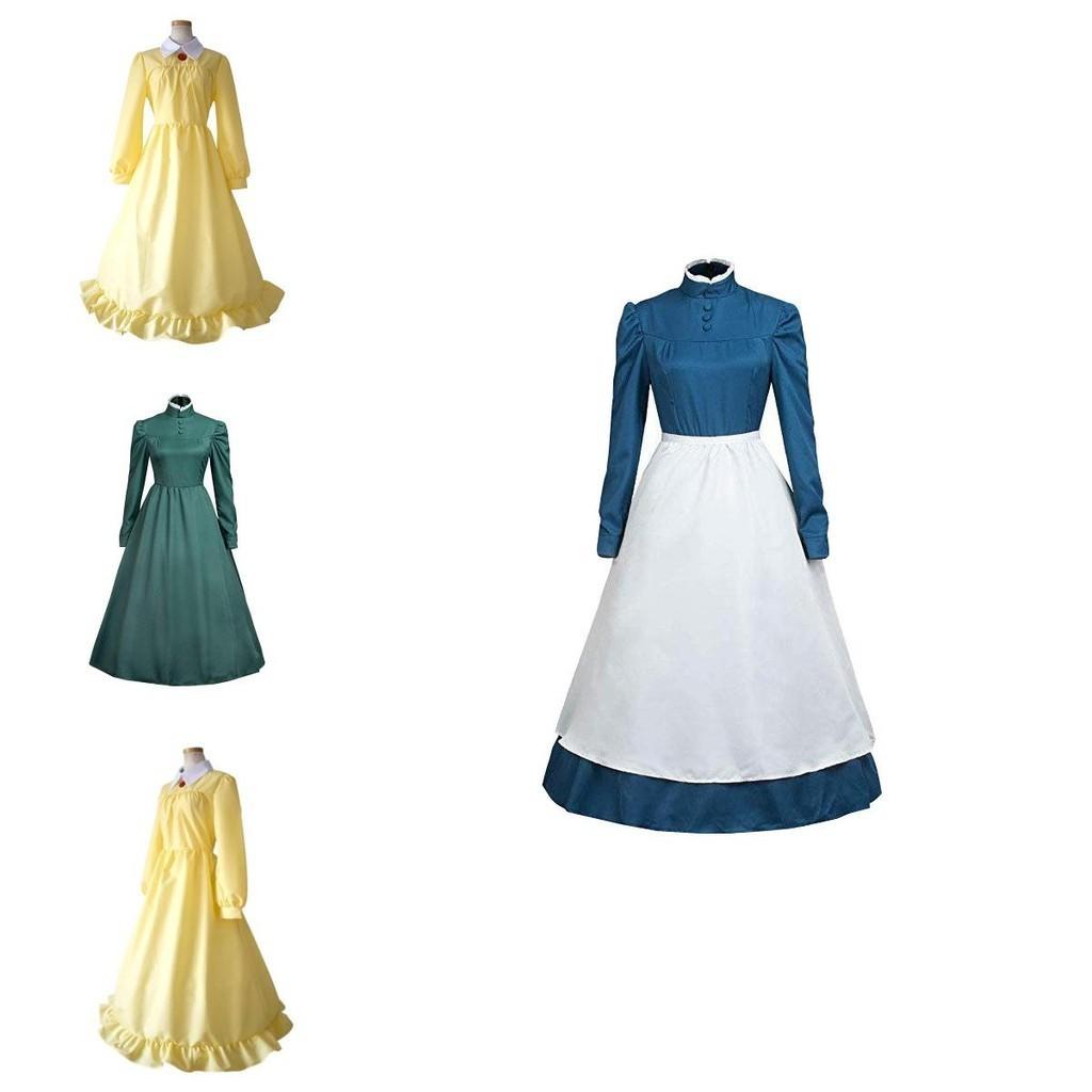 Château Ambulant de Howl Sophie Robe Trapèze Polyester/Coton Tenue Cosplay