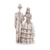 Skull Couple Figurine Halloween Decor Resin Statue for Haunted House Escape Room Prop Spooky Gift