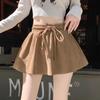 Women's Suede Fluff Elastic Waist Anti-exposure A-line Skirt - Autumn/Winter Retro Korean Style Temperament Petite Short Skirt