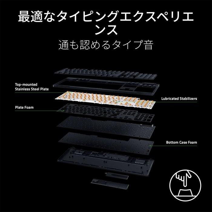 Razer BlackWidow V4 Low-profile HyperSpeed Yellow Linear Switch Gaming Keyboard. Wireless, slim 18.5mm, aluminum top case,