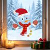 Festive Indoor Wall Art Christmas Snowman Static Window Stickers, Removable PVC Glass Decals, Waterproof Seasonal Door Stickers Winter Clings for Home