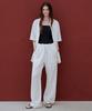 MUSINSA STANDARD WOMAN Women'S Plaid Lace Drawstring Wide Pants [Ivory]