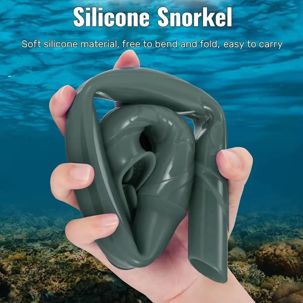 Portable Swimming Snorkel Anti-Drop Snorkeling Snorkel Soft Diving Snorkel Freediving