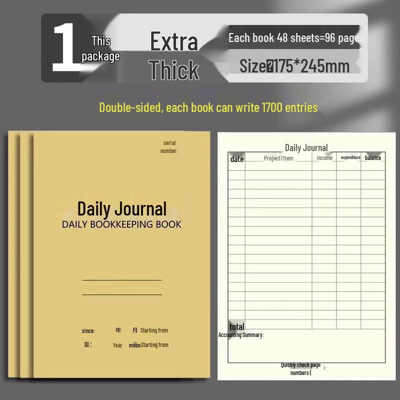 Daily Account & Income Record: Monthly Planner & Ledger