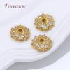 2/4/6Pcs 18K Gold Plated Zircon Beads Caps For Jewelry Making,Round Caps For Beads,DIY Bracelets&Necklaces Accessories