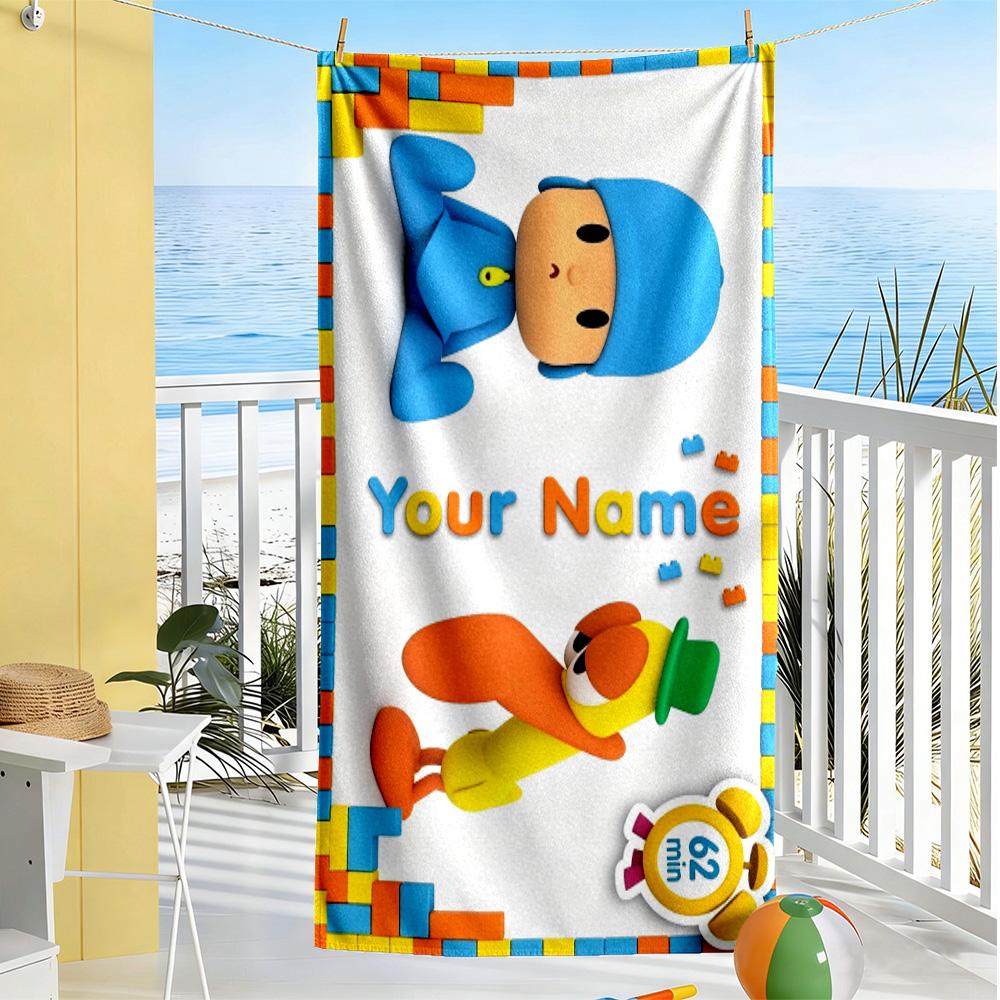 Pocoyo Personalized Name Beach Towel Super Soft Microfiber Quickdry Fabric
