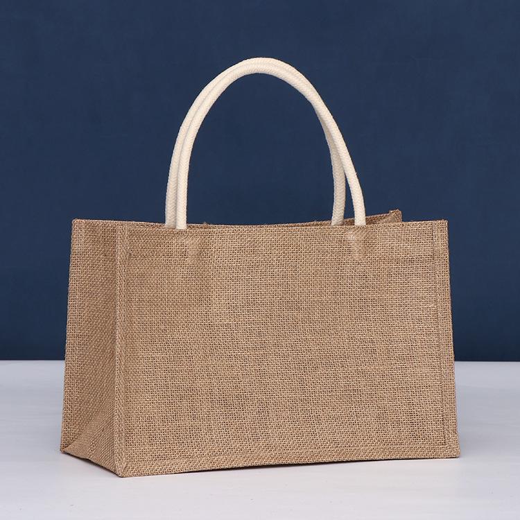 Jute Handbag - Laminated 3D Burlap Tote, Blank Linen Design, Logo Printable.