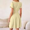 Women's Summer Dress Short-Sleeve Wrap- V-Neck A-Line Dress
