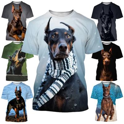 Modă Doberman Bărbați Femei Imprimare 3D Casual Mânecă Scurtă Tricou Topuri