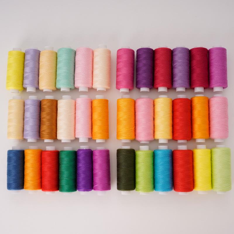 Colorfast Handmade 400-Yd Hand Sewing Thread: 6 Spools of 402 Colored Polyester Threads
