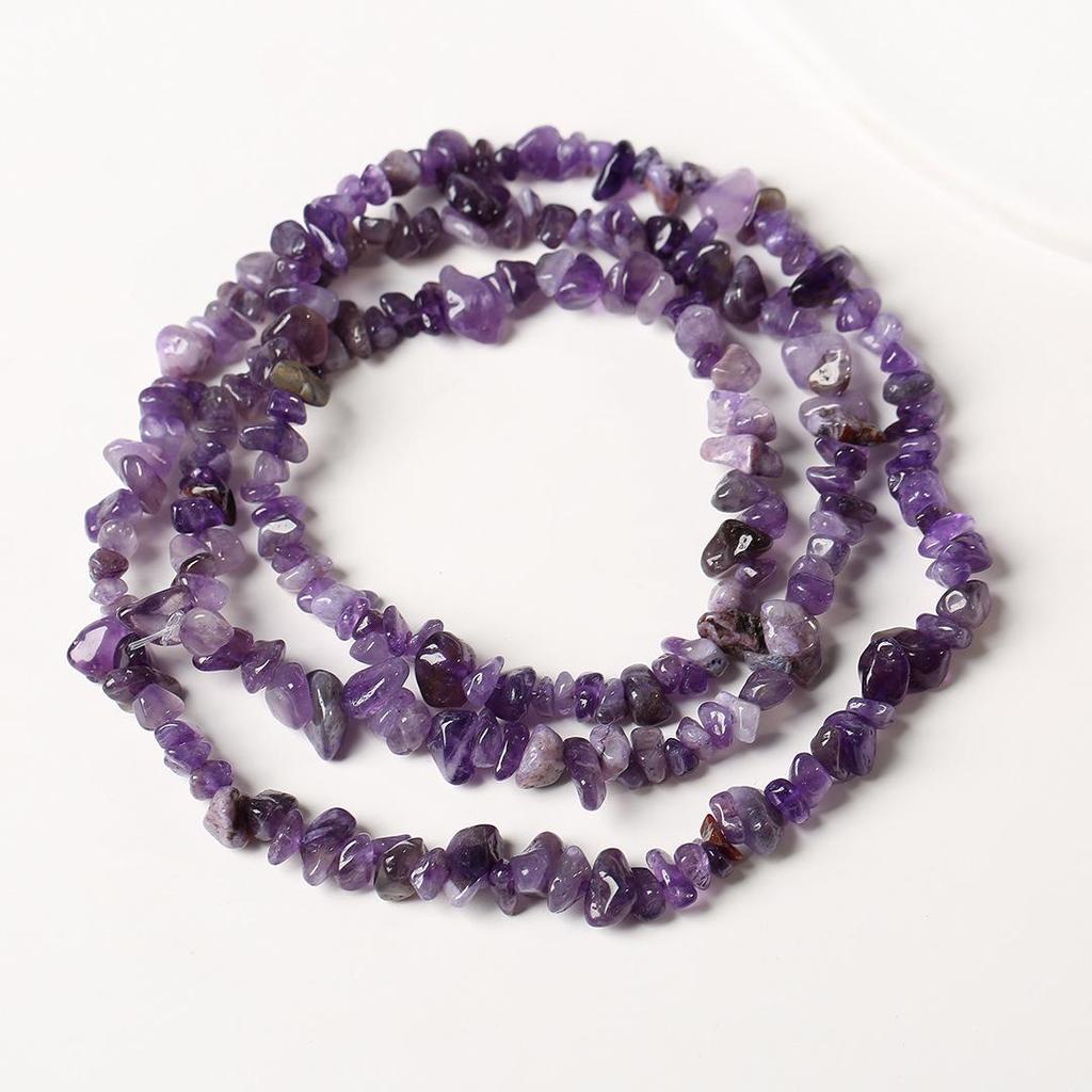 80cm Natürliche Amethyst Splitterkette - Poliert, Unregelmäßige Streifen für DIY Schmuck & Armbänder