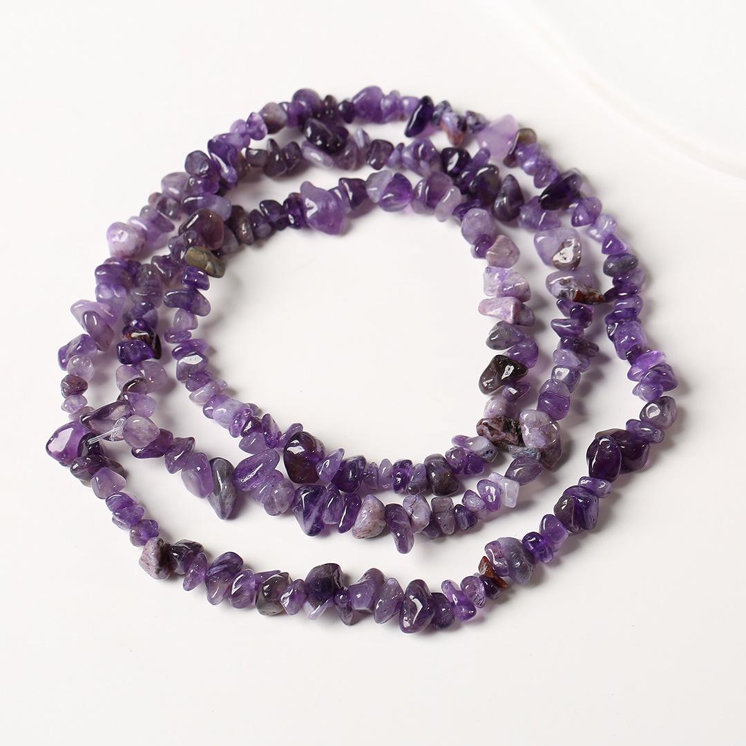 80cm Natürliche Amethyst Splitterkette - Poliert, Unregelmäßige Streifen für DIY Schmuck & Armbänder about 80cm (5-8mm) 200 beads gray