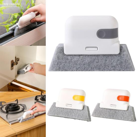 7Pcs Cleaning Brush Set Long Handle Replaceable Sponge Gap Scrubber Window Car Shower Sink Toilet Cleaner