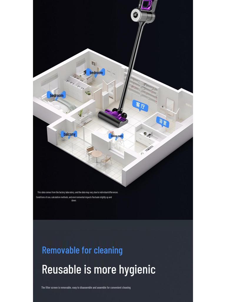 Handheld Wireless Vacuum Cleaner with Strong Suction, Mopping Function, and Wet/Dry Use – All-in-One Upright Design