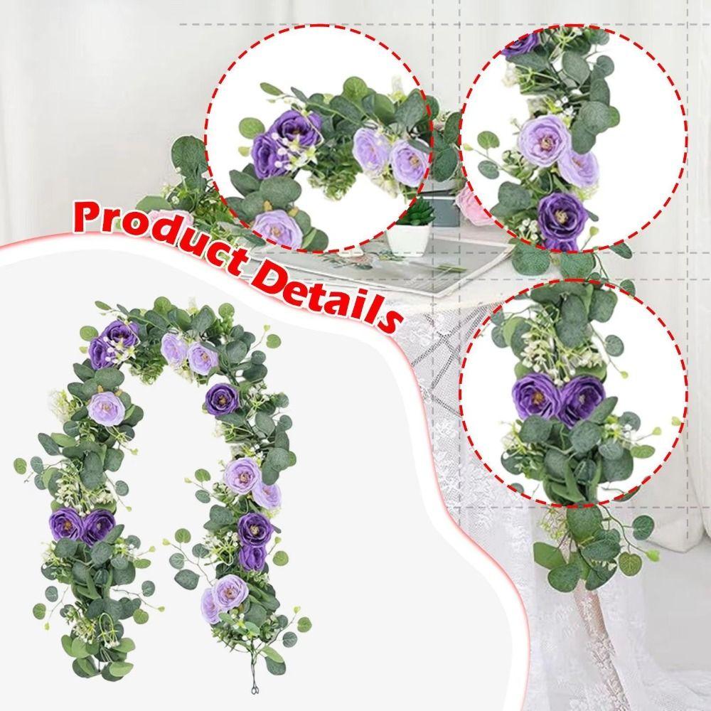Artificial Flower Dressing Flower Garland Plastic Lifelike Garland Hanging Plants Handmade Flexible Artificial Flowers Vine