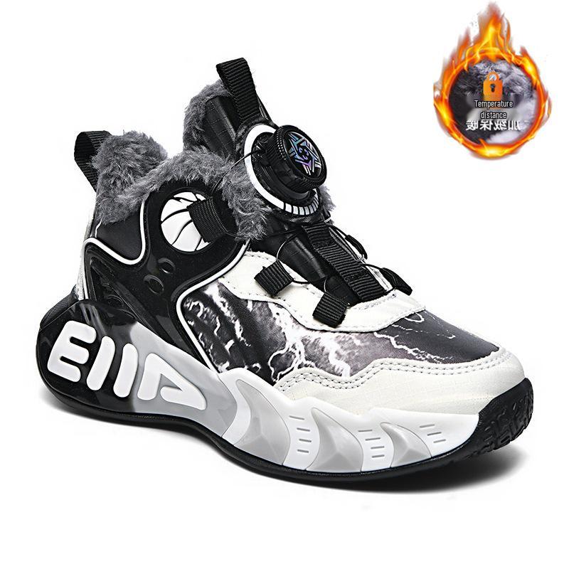Chitu 2025 Winter Jungen Basketballschuhe - Trendig, mit Baumwoll-Fleece gefüttert zum Laufen