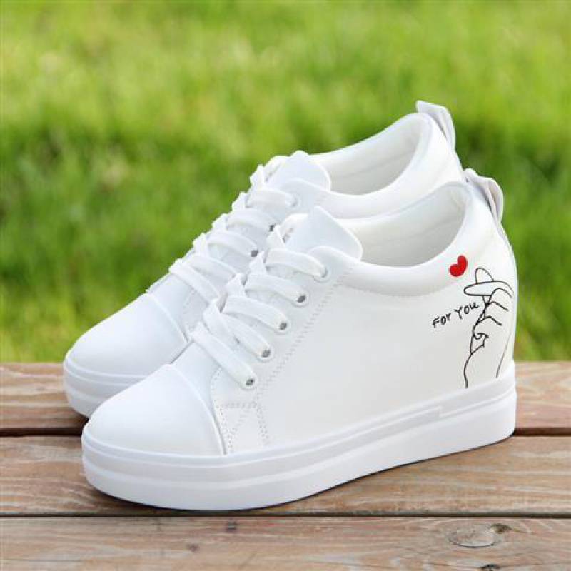 Breathable Inner Height Increase Little White Shoes 2025 New White Platform Spring and Summer Versatile Women's Travel Shoes Casual Sports Shoes