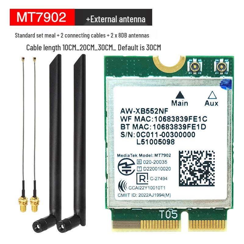 Wi-Fi 6E Dual-Band Bluetooth 5.3 Wireless Network Card (Models: MT7922, MT7921K, MT7902)