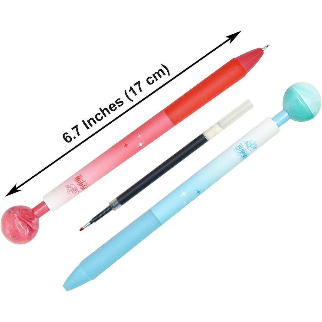 Maydahui Stylish Planet Ballpoint Black Set of Cute and Fun Gel Ballpoint Perfect for Birthday and Pens, 0.5mm, Ink, 9. Stationery, Pens, Kids,