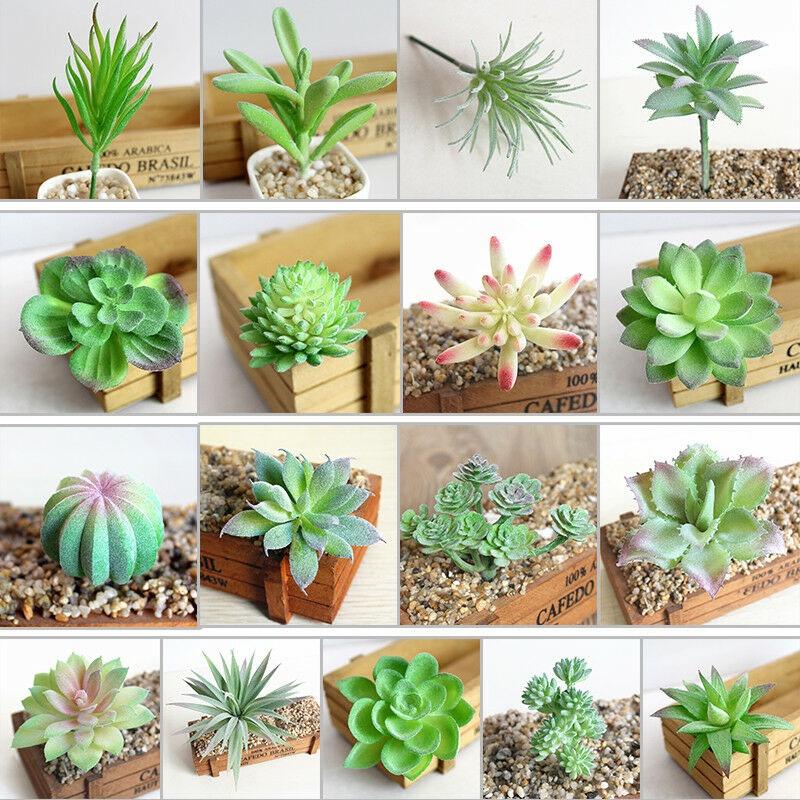 Artificial Flower Succulent Floral Mini Fake Diy Faux Plant Foliage Decor Garden