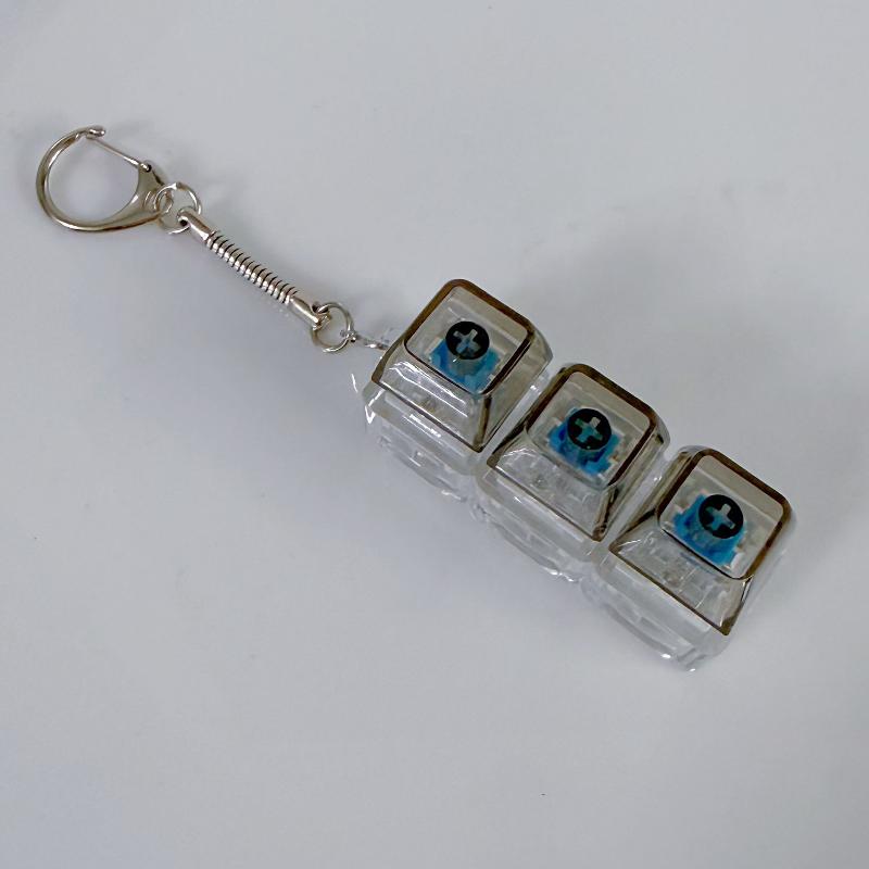 

3 Keys Mechanical Keyboard Axis Tester Keychain Stress Relief Clicker Fidget Keyboard With LED Decompression Tools Pendant Gifts