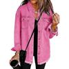 Frayed Edge Denim Loose Casual Long Sleeve Shirt Outerwear