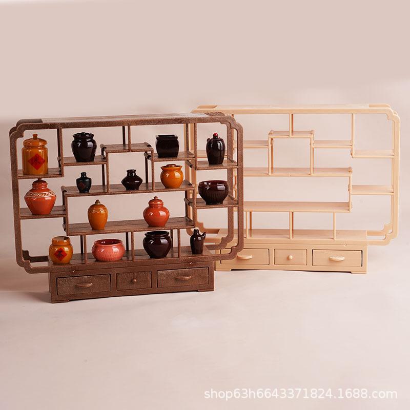 Simulation Retro Mini Bogu Frame Vase Playing House Doll House Children'S Miniature Model Ornament Toy