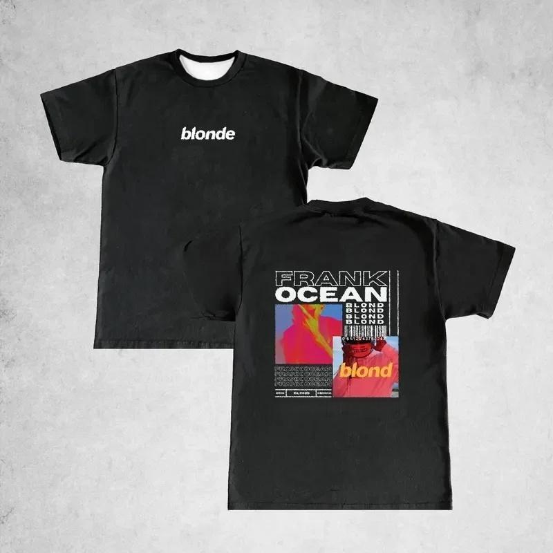 Rapper Frank Retro Graphic T Shirt Men s Hip Hop Ocean Album Clothing T-Shirts Y2k Unisex Blond Fashion Oversized T-shirt S