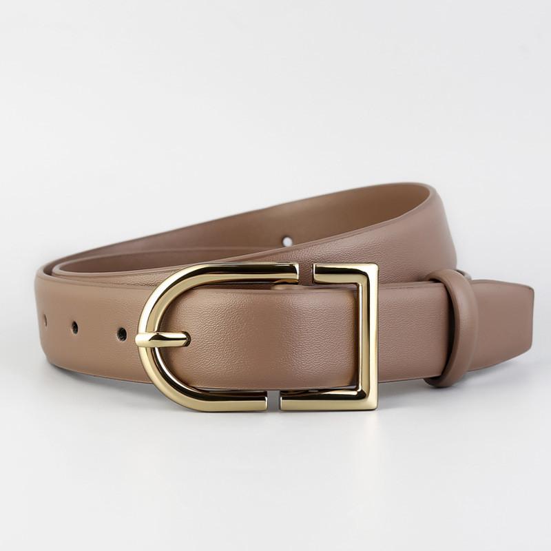 

Genuine Leather Womens Belt With Pin Buckle For Casual Fashion And Everyday Wear абрикосовый
