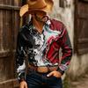 2026 Nuova Camicia da Uomo Stampata Personalizzata Top a Manica Lunga Personalizzato Retrò Stile Street alla Moda Casual Abbigliamento da Uomo