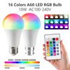 16 Kleuren RGB Lamp LED Meerkleurige Lamp E27 220V Huisverlichting Dimbaar 24 Toetsen Afstandsbediening Slimme Lamp Sfeerlicht