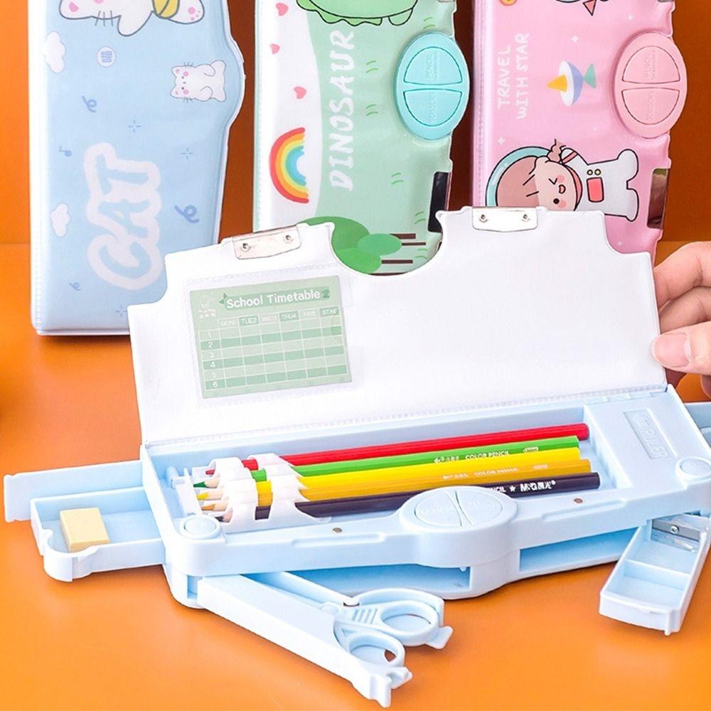 1Pc Multifunctional Pencil Box School Student Stationery Box Children Pencil Storage Box Novelty Large Capacity Pencil Case Gift