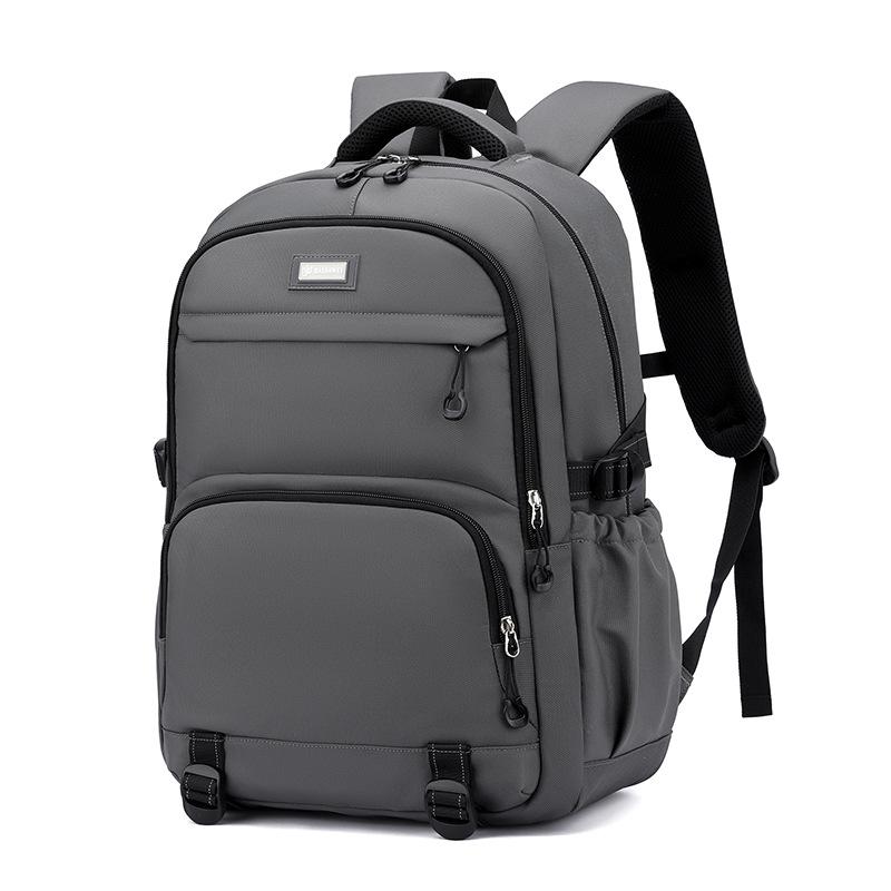 Spring New Solid Color Business Computer Bag Large Capacity Men's Backpack Casual Multi-pocket Outdoor Backpack Lightweight Burden Reducing School Bag