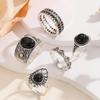 Korean & Japanese Fashion Rose Thorn Vine Ring Set – Stackable Index Rings (5 Pieces)