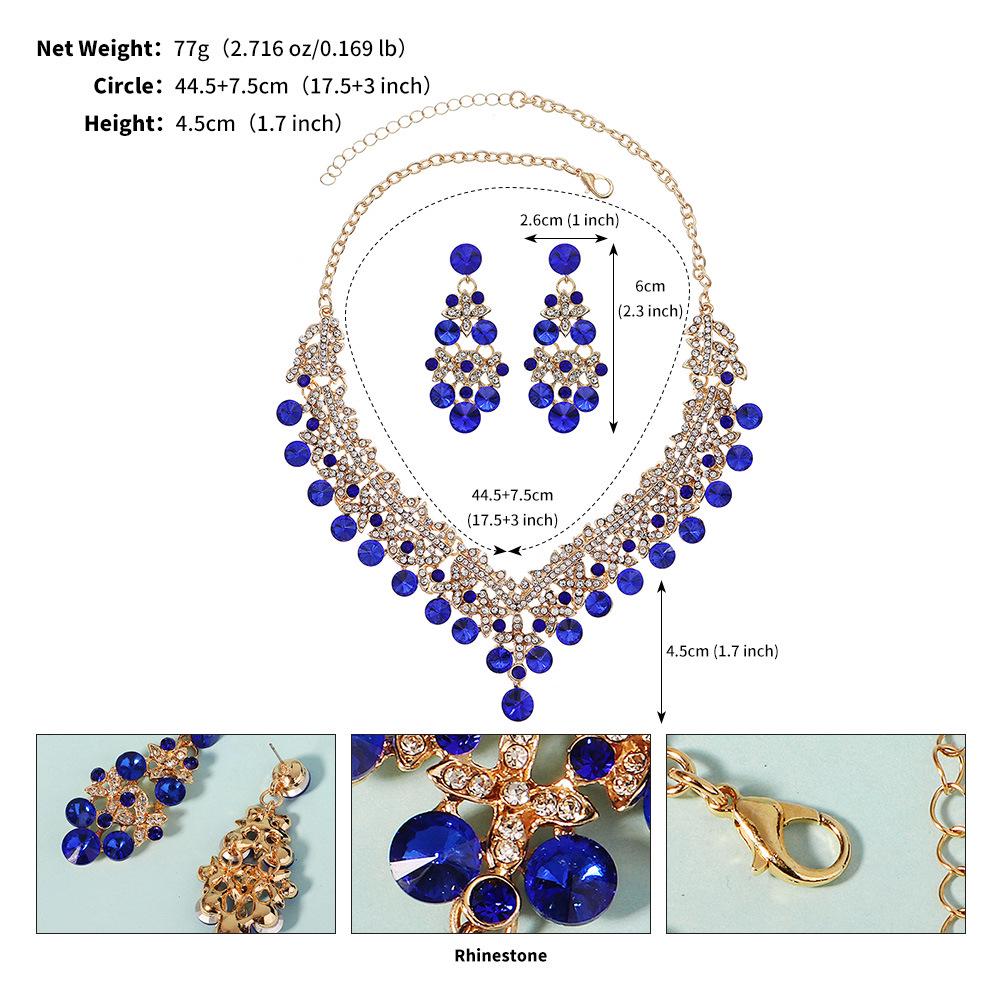 

Роскошный комплект ожерелья и серег со стразами для невесты для женщин - Элегантные украшения для вечерней вечеринки