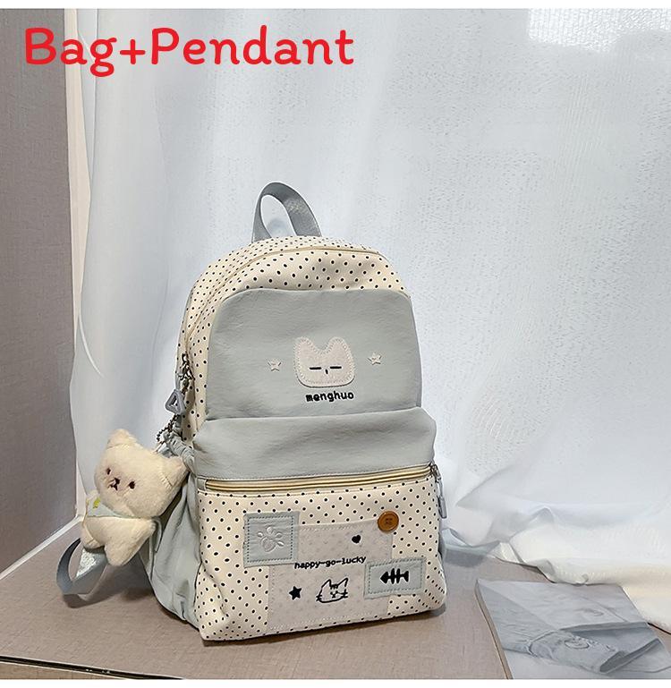 Süßer Katzen-Punkt-Rucksack Für High-School-Mädchen Nylon-Schultasche