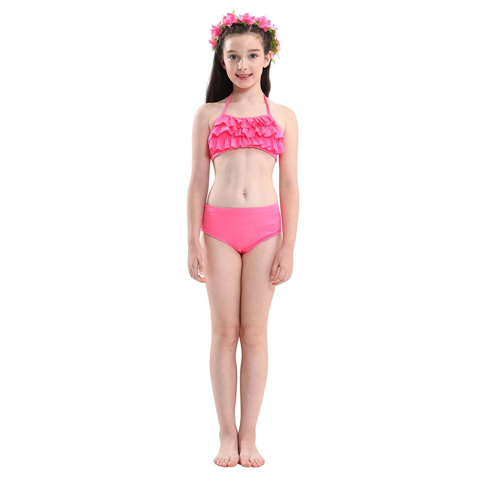 3pcs Kids Girls Bikini Set Princess Fishtail Halter Top Swimwear Beachwear.