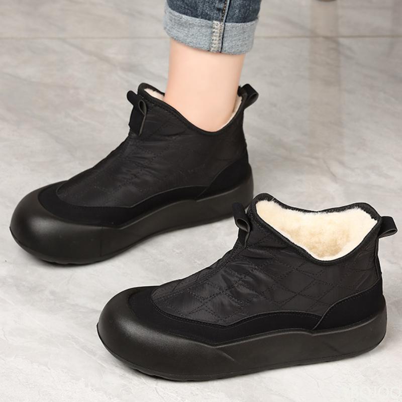 

Модные винтажные туфли баотоу, новые женские хлопковые туфли на мягкой подошве с высоким верхом, плюшевой изоляцией и вулканизированной хлопковой подошвой Plataforma Mujer 38 чёрный