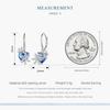 BAMOER 925 Sterling Silver Delicate Snowflake Ear Clips Blue Crystal Heart Ear Buckles for Women Birthday Gift Fine Jewelry