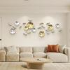 Fish-shaped Hanging Ornaments with Lotus Leaves Living Room Decorative Sofa Background Wall Metal Wall Hanging Ornaments
