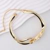 3D Geometric Buckle Chunky Hinged Necklace Molten Metal Collar  Gender-Neutral Fashionistas