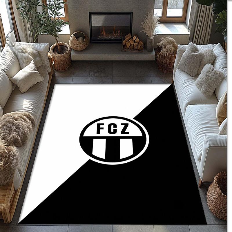 Tappeto Morbido Area Rug con Motivo Calcio FC Zürich Antiscivolo Tappeto per Pavimento Interno Tappetino Decorazione Sportiva per Camera da Letto