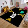 Skeleton Pirate Emblem with Blue Hat Patterned carpet, suitable as a non slip play mat for the living room and bedroom sofa