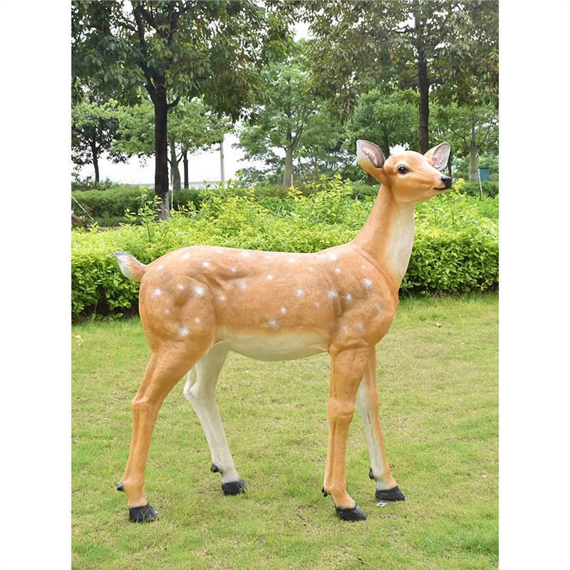 Luminous Fiberglass Sika Deer Sculpture for Garden Lawn Decoration